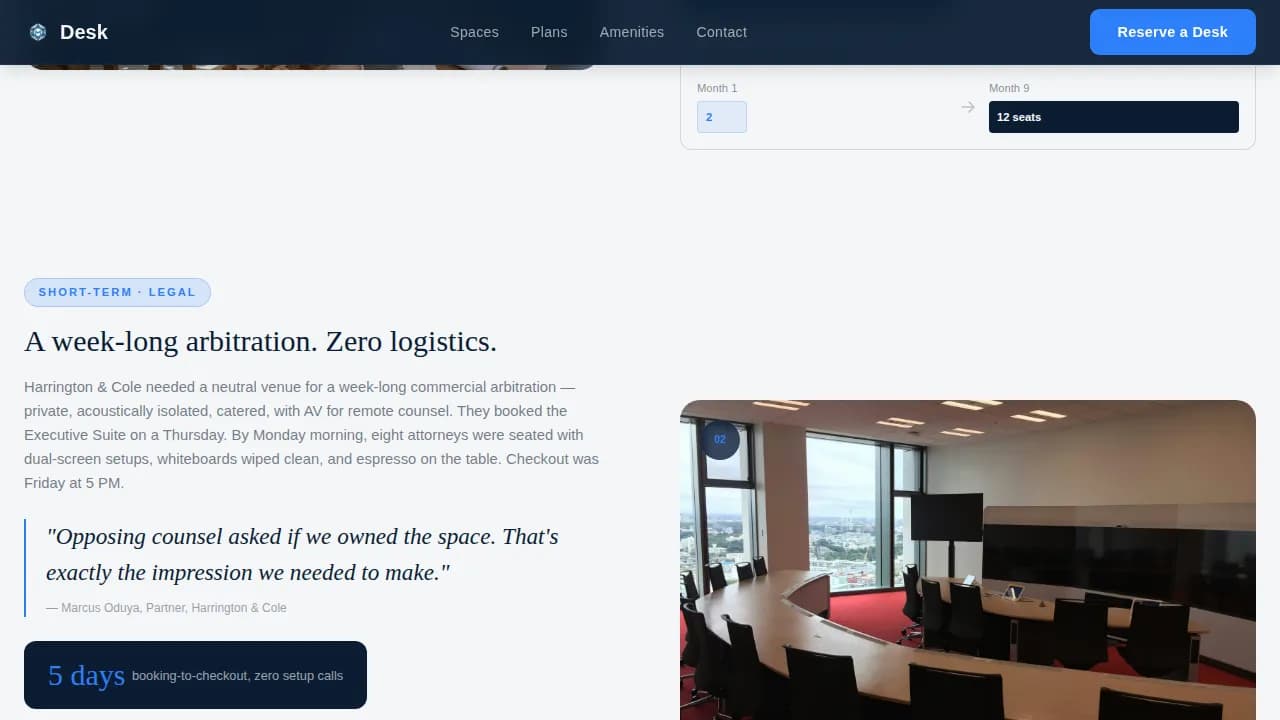 Workspace — Corporate CoWorking Hub Landing Page Template