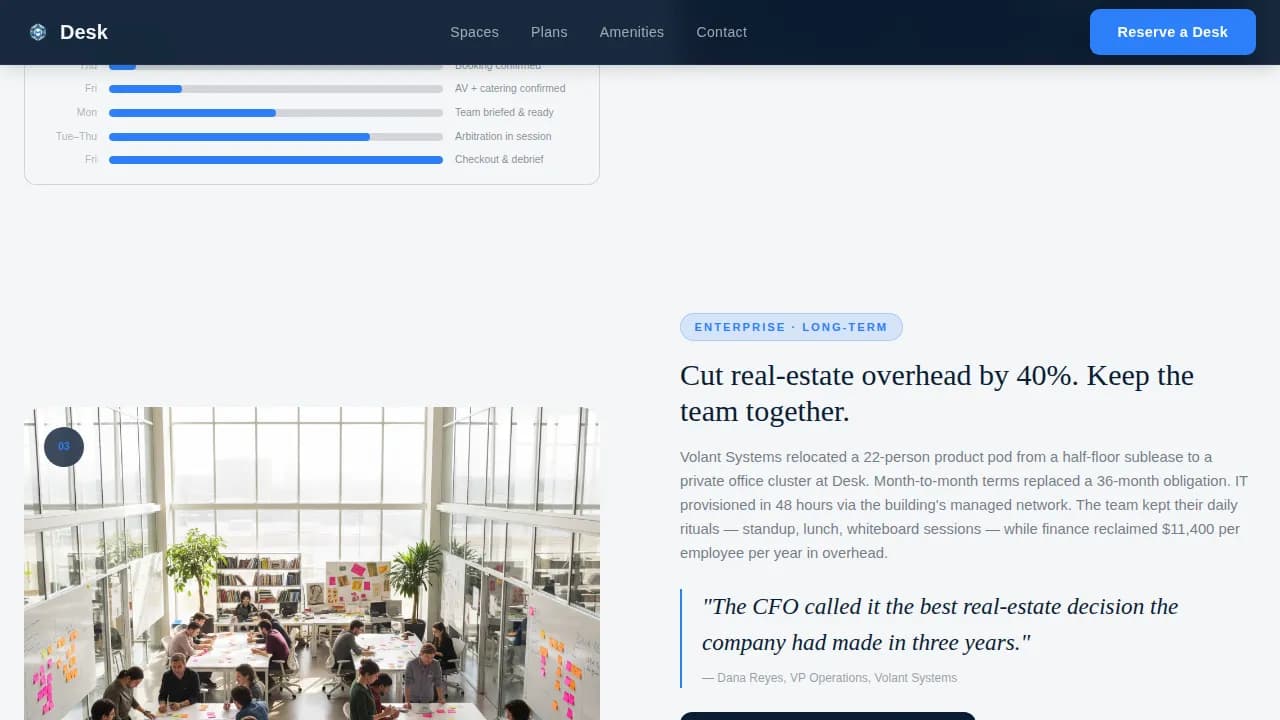 Workspace — Corporate CoWorking Hub Landing Page Template