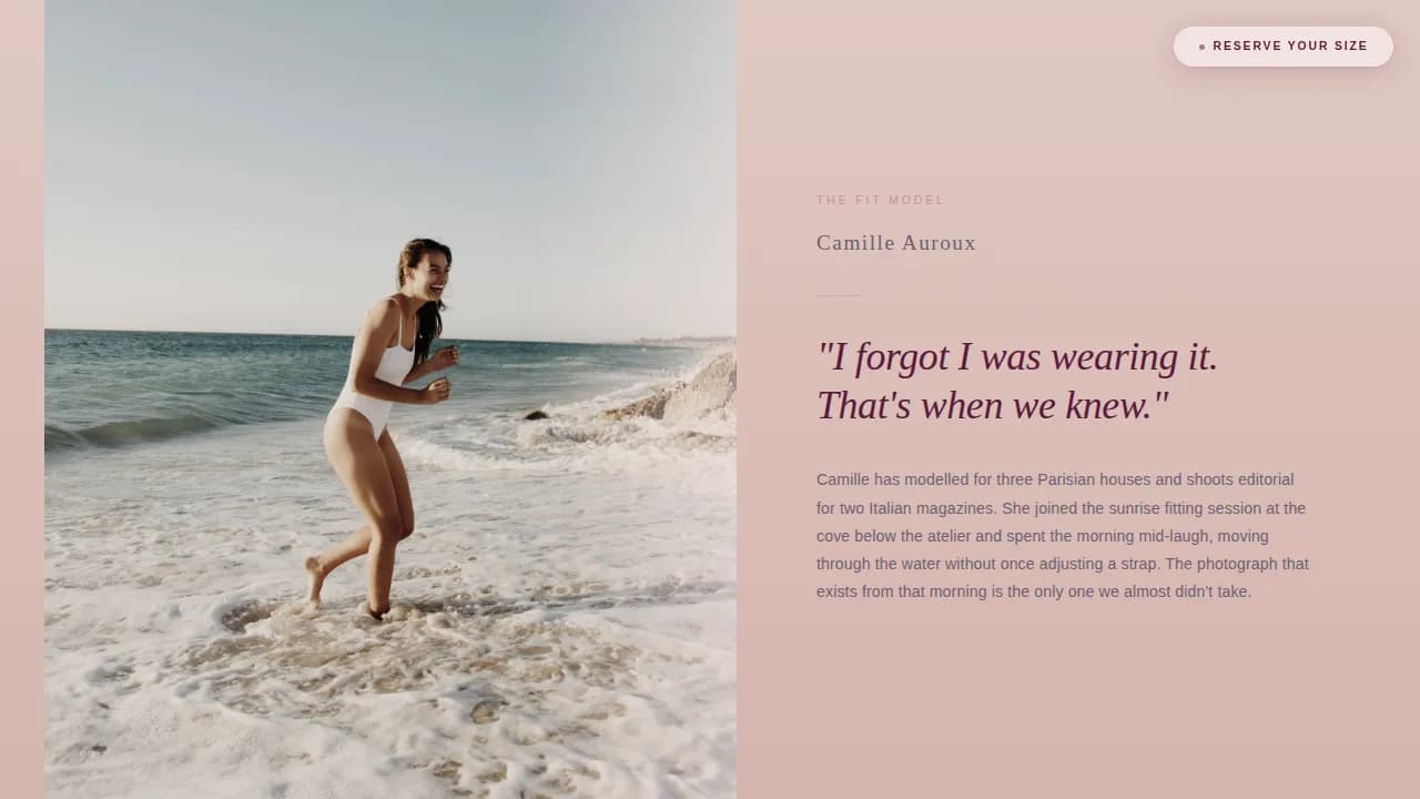 Wave — Luxury Swimwear Launch Landing Page Template