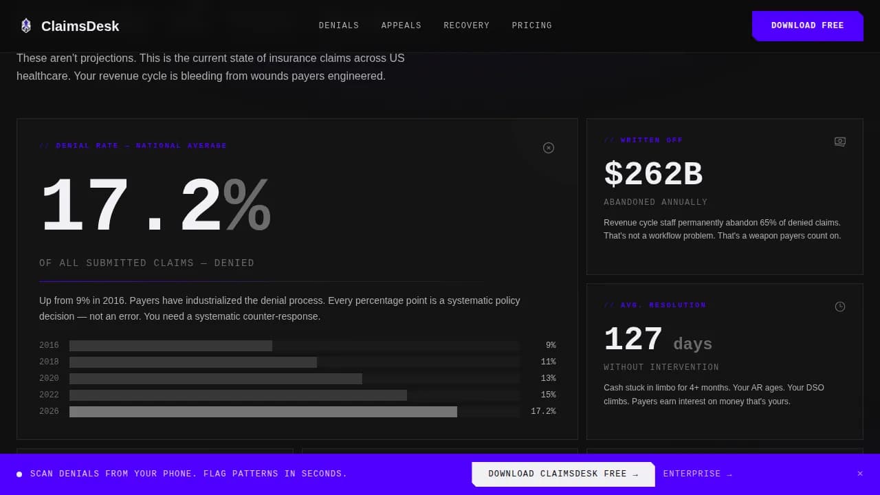 Claims - Brutalist Insurance Recovery Landing Page Template