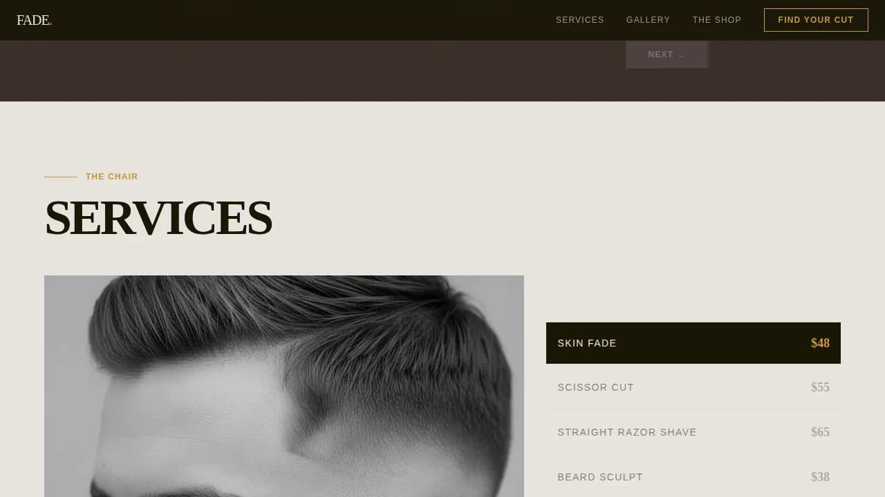 Trim — Expert Barbershop Booking Landing Page Template
