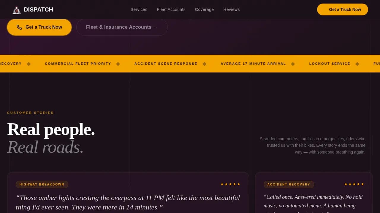 Tow Truck Marketing Professional Website Template