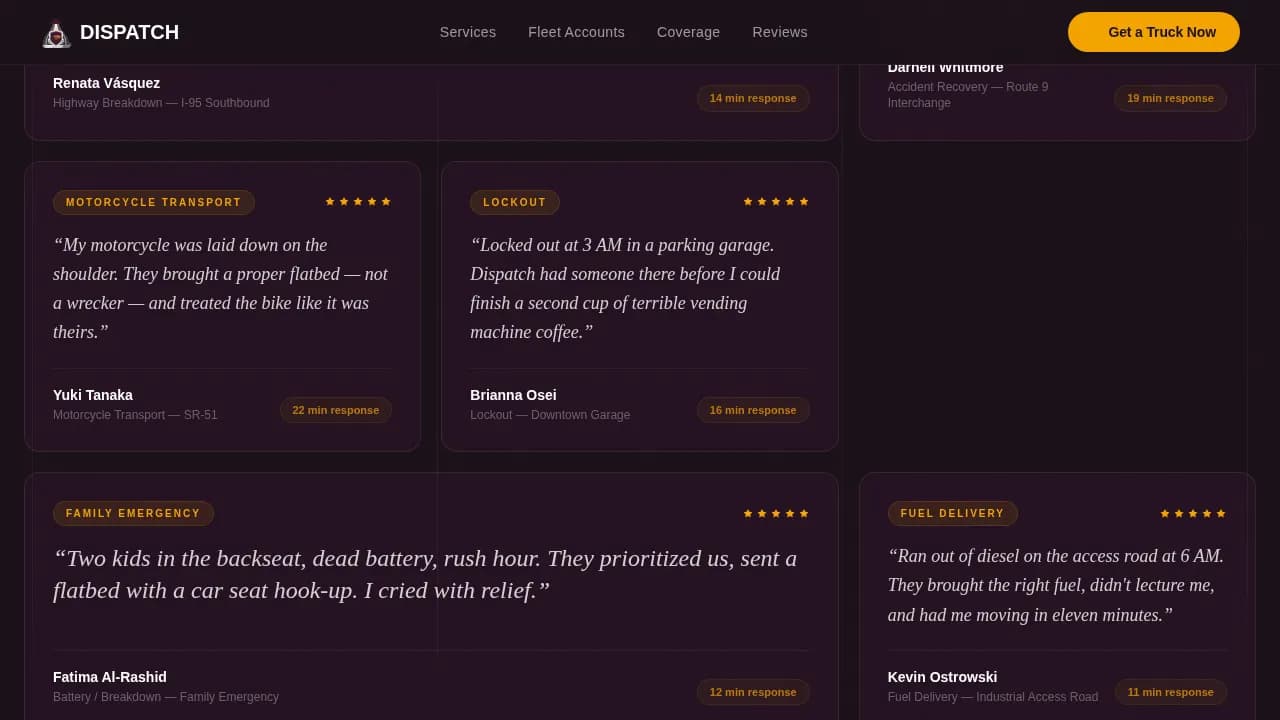 Tow Truck Marketing Professional Website Template