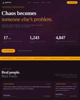 Tow Truck Marketing Professional Website Template
