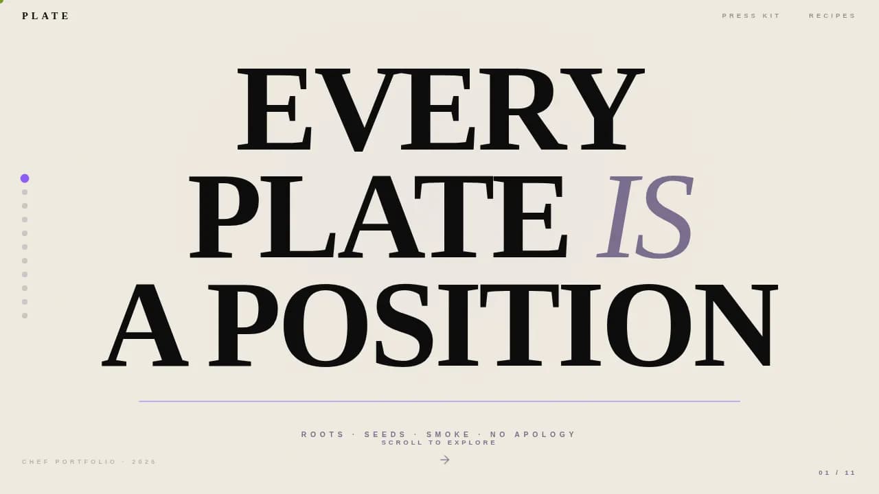 Chef & Culinary Portfolio Directory Website Template