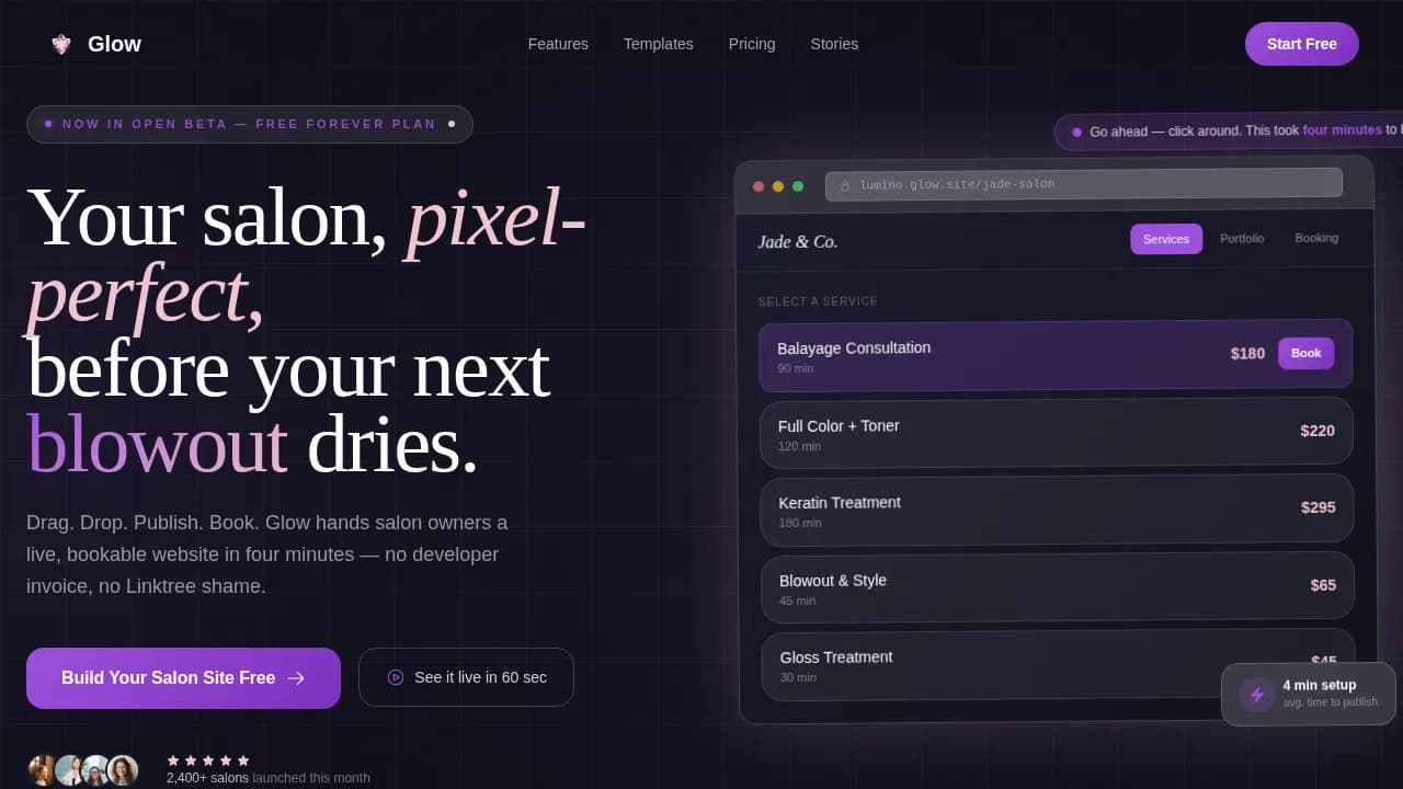 Beauty & Salon Digital Presence Careers Website Template