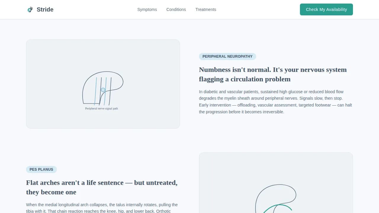 Podiatrist Booking Website Template