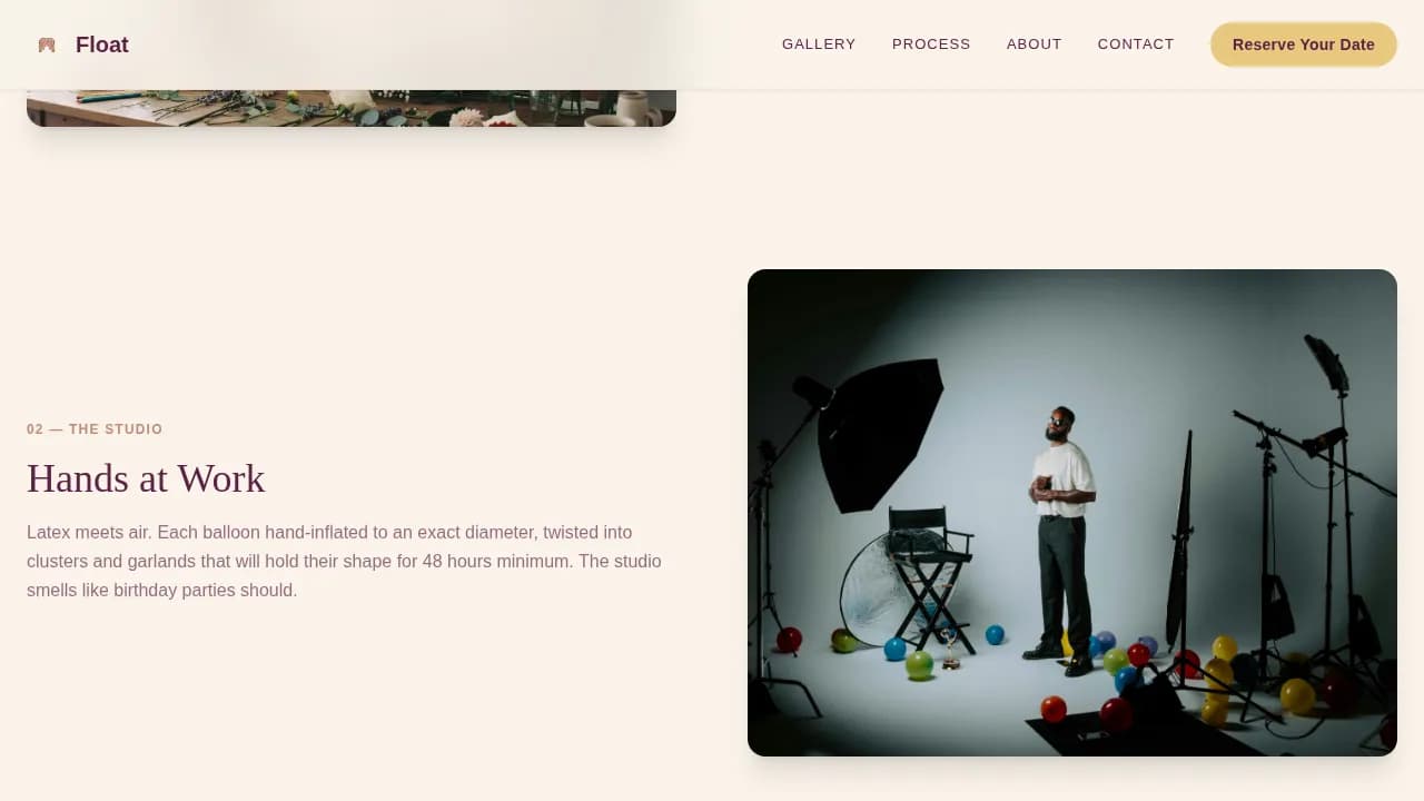 Balloon Decorator & Event Decor Artist Website Template