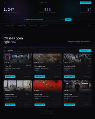 Fitness & Gym Software Booking Website Template