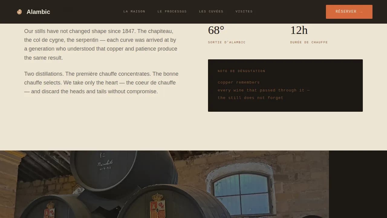 Distillery & Spirits Booking Website Template
