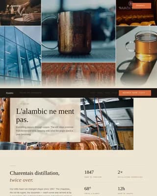 Distillery & Spirits Booking Website Template