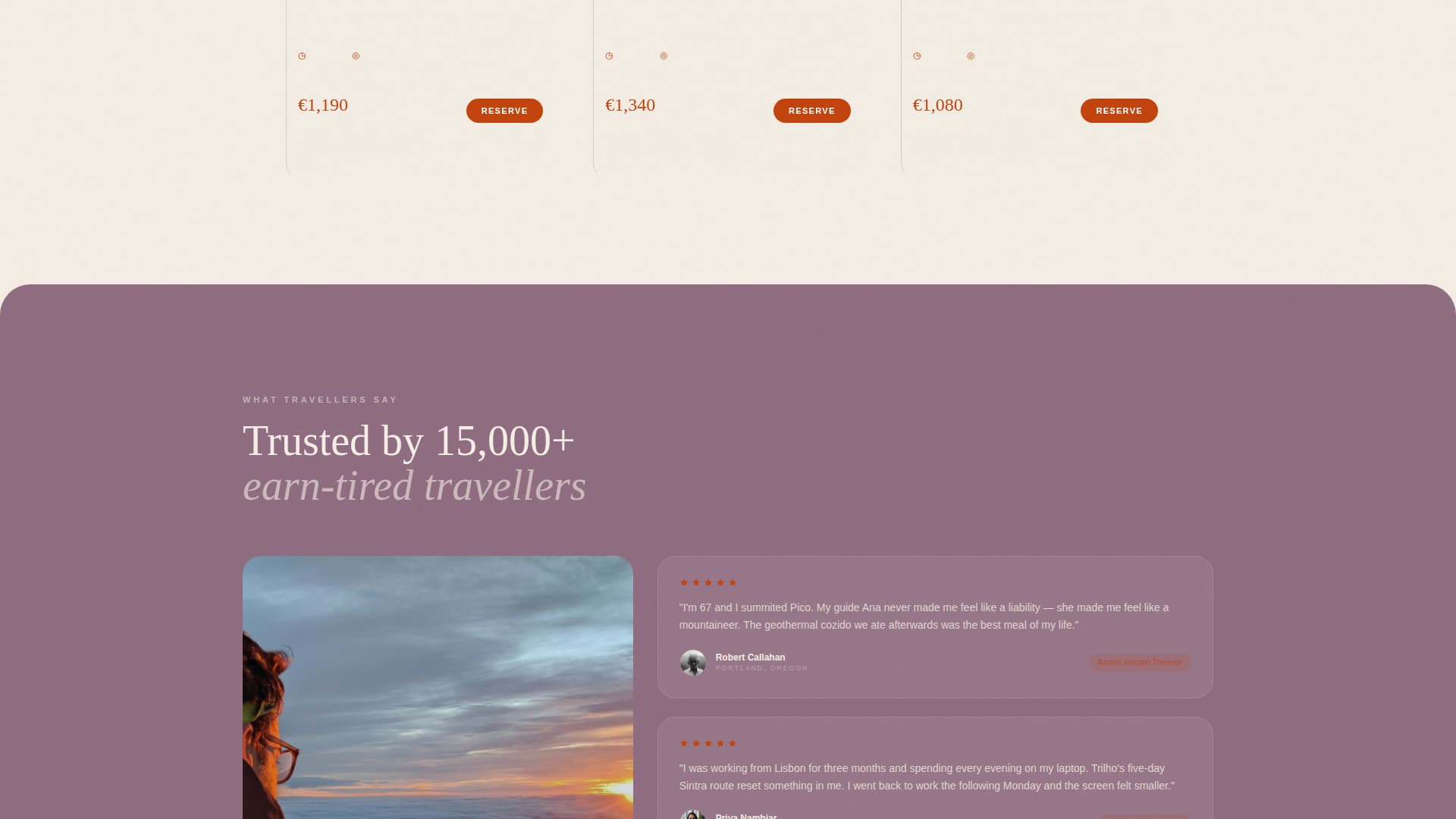 Trilho - Immersive Tour Landing Page Template