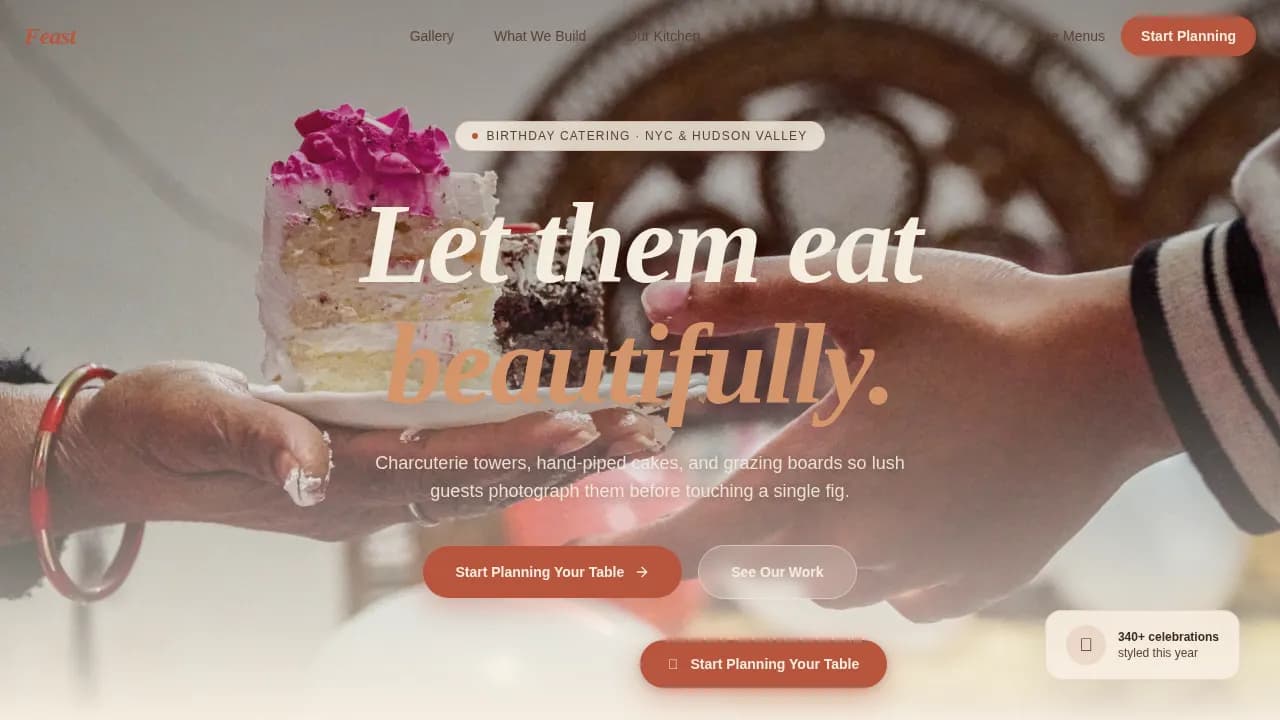 Birthday Event Booking Website Template