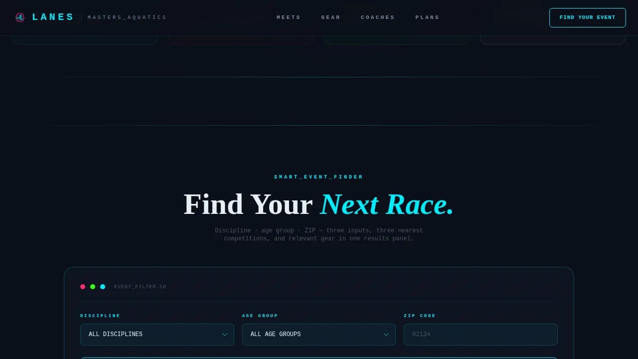 Swimming & Diving Leagues Professional Website Template