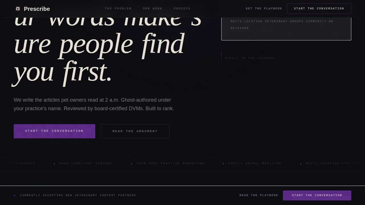 Care — Strategic Veterinary Marketing Landing Page Template