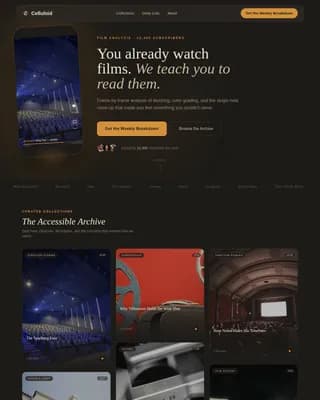Film & Cinema Analysis Content Professional Website Template