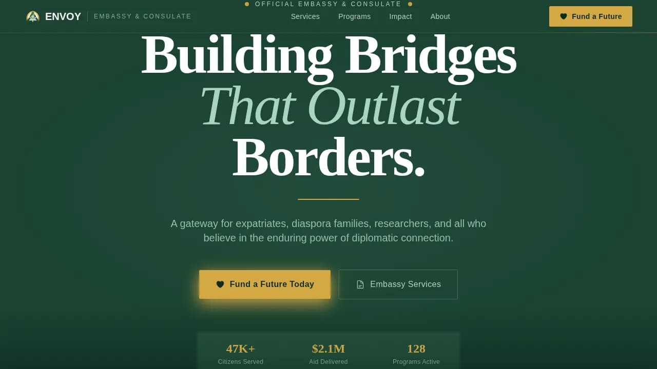 Embassy & Consulate Professional Website Template