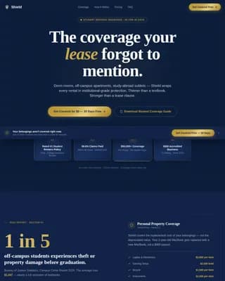 College Student Insurance Blog Website Template