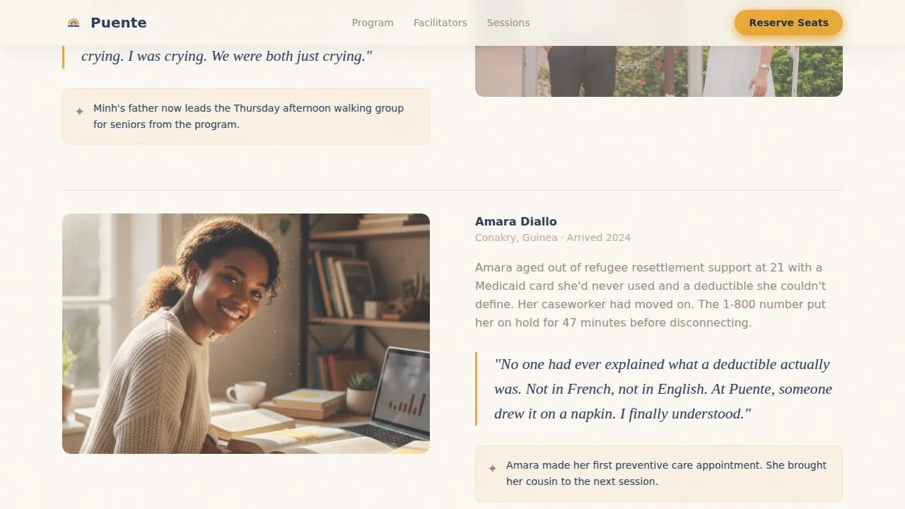 Puente - Warm Family Integration Landing Page Template