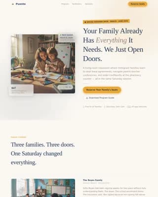 Puente - Warm Family Integration Landing Page Template