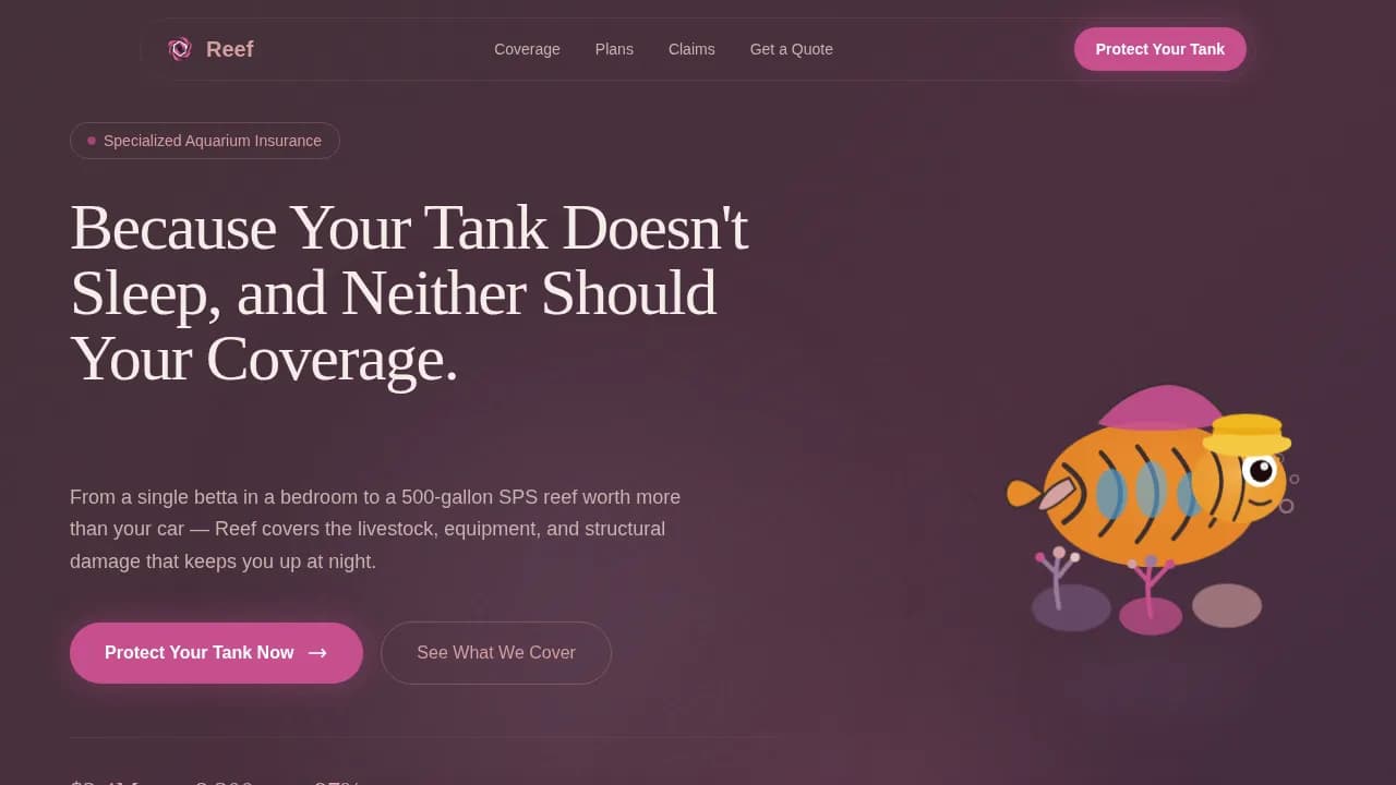 Fish & Aquarium Privacy Policy Website Template