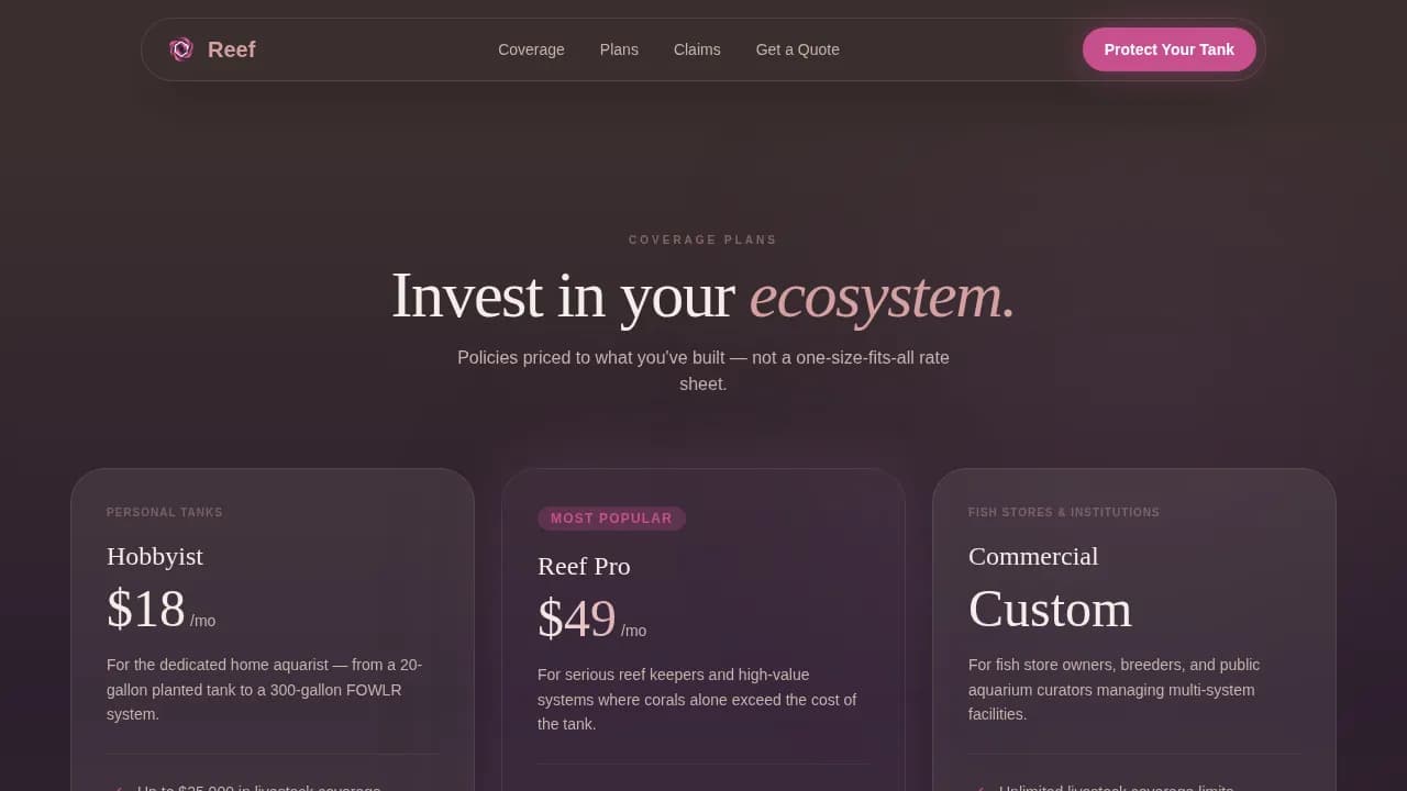 Fish & Aquarium Privacy Policy Website Template