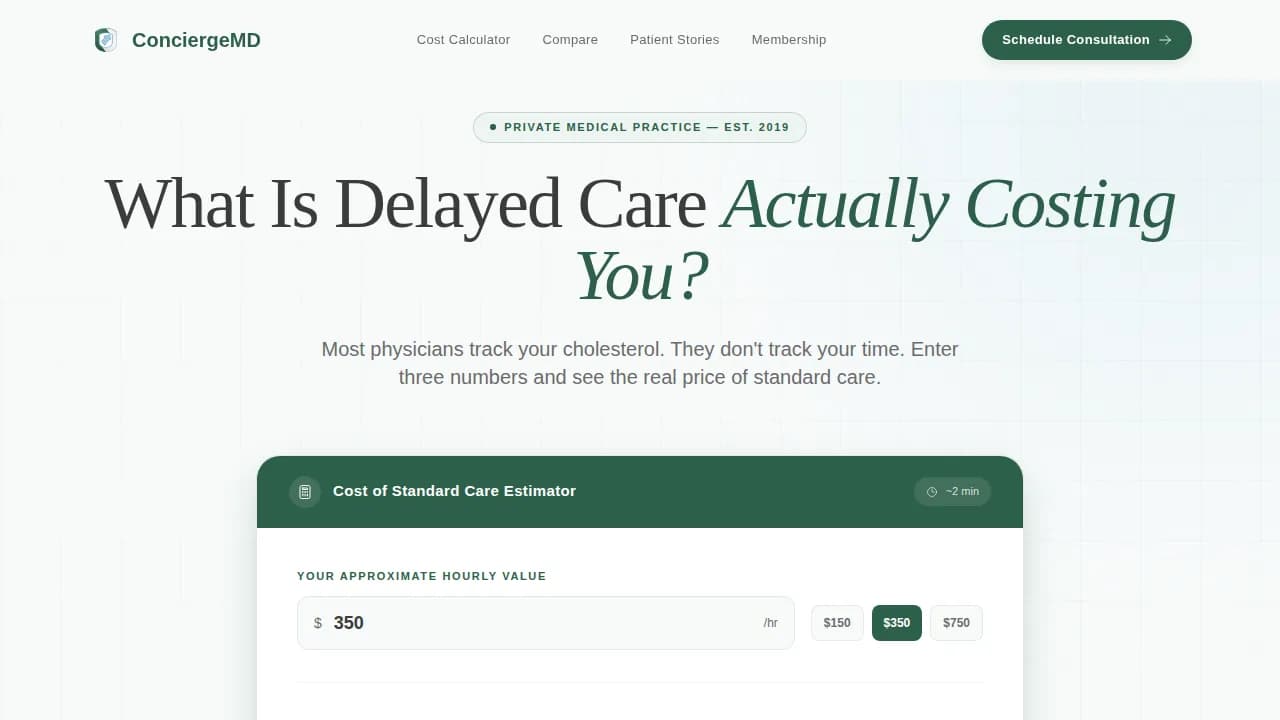 Elite Concierge Physician Membership Landing Page Template