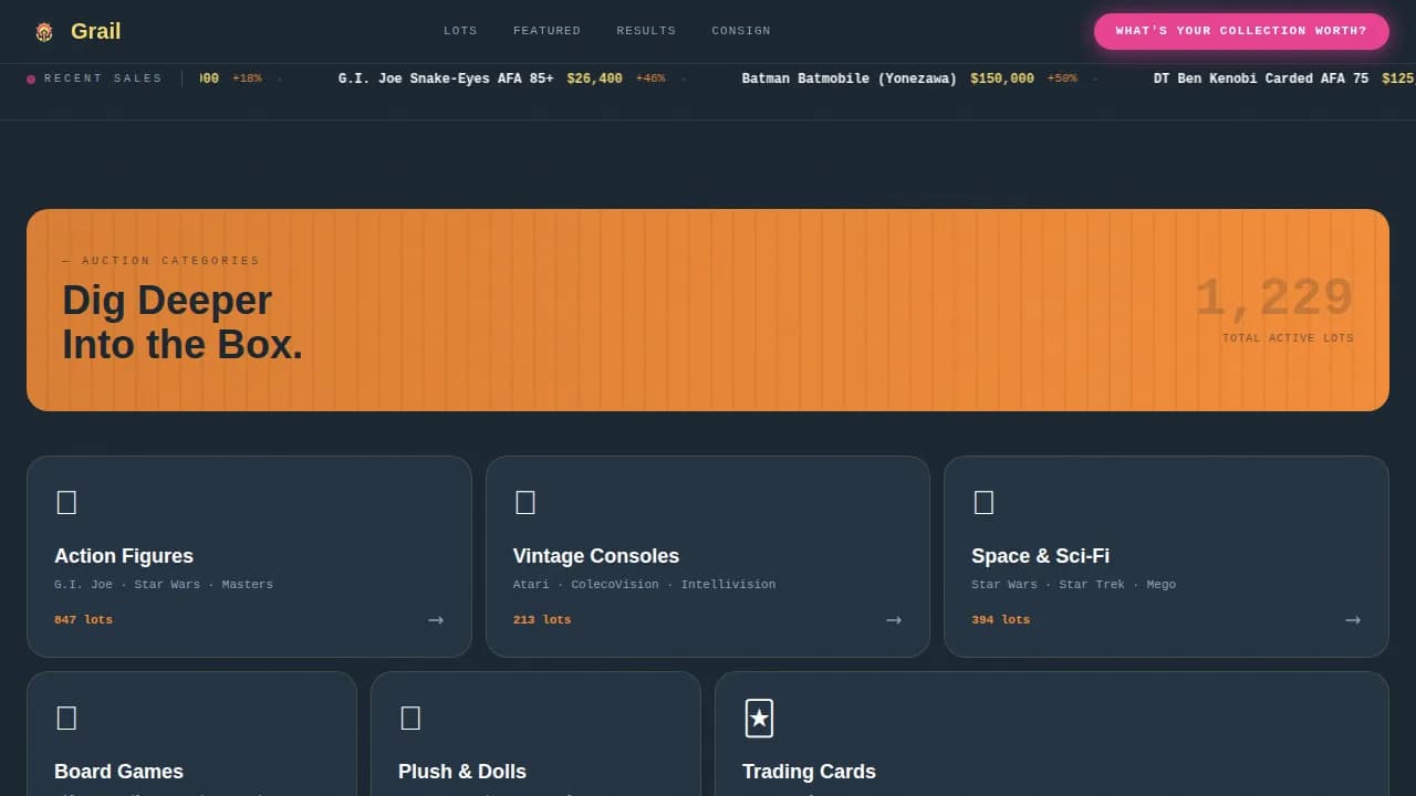 Vintage — Nostalgia Collectible Marketplace Landing Page Template