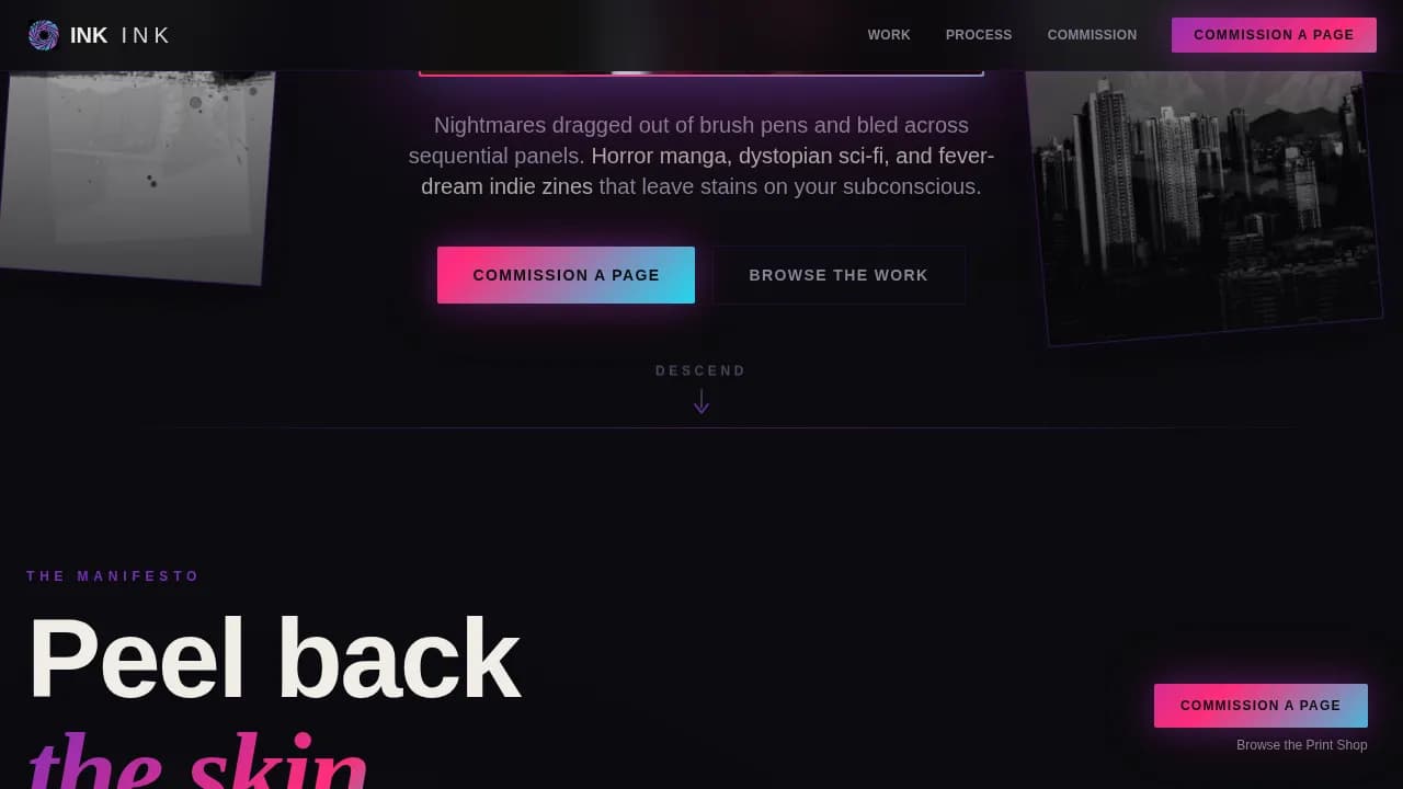 Sketch — Immersive Graphic Artist Landing Page Template