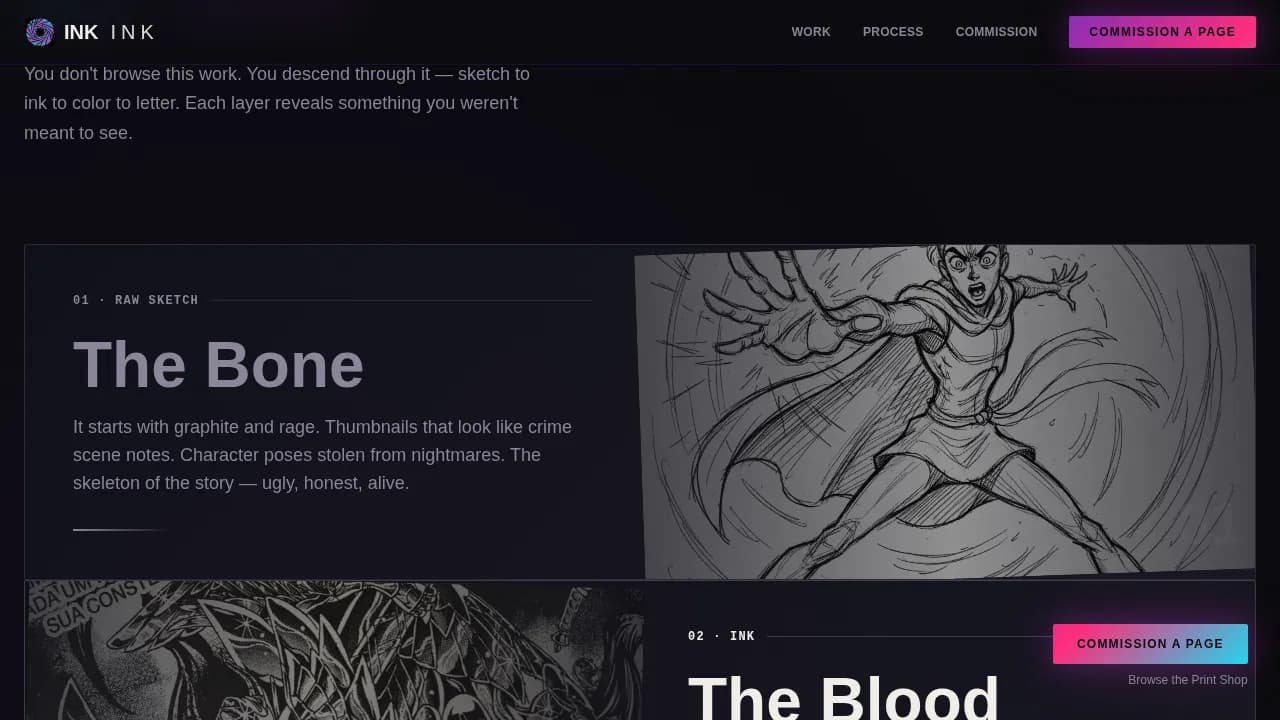 Sketch — Immersive Graphic Artist Landing Page Template