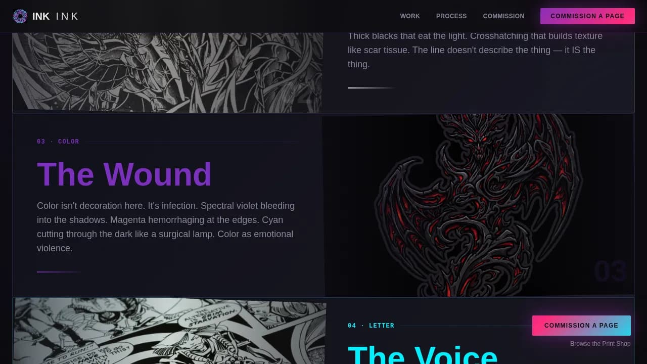 Sketch — Immersive Graphic Artist Landing Page Template