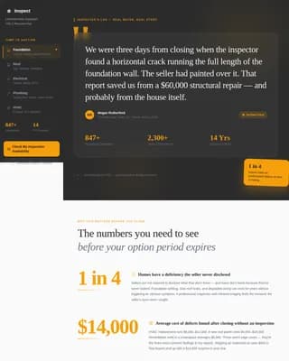 Home Inspector Booking Website Template