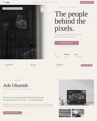 Byline Designer Interview Newsletter Landing Page Template
