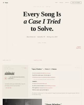 Verse - Songwriter Process Portfolio Landing Page Template