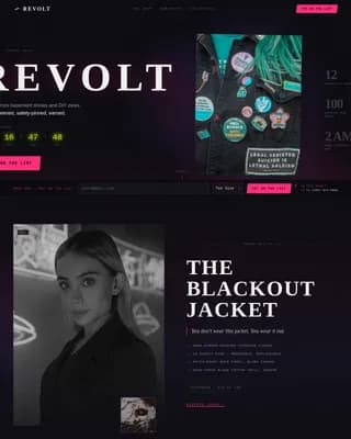 Revolt Punk Clothing Waitlist Landing Page Template