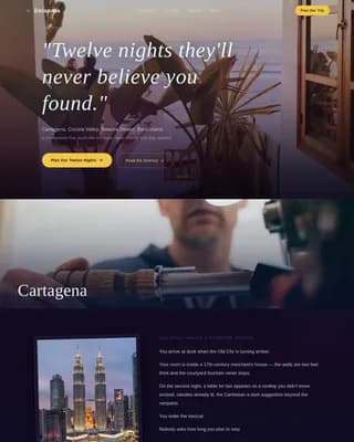 Escapada - Curated Colombia Honeymoon Landing Page Template