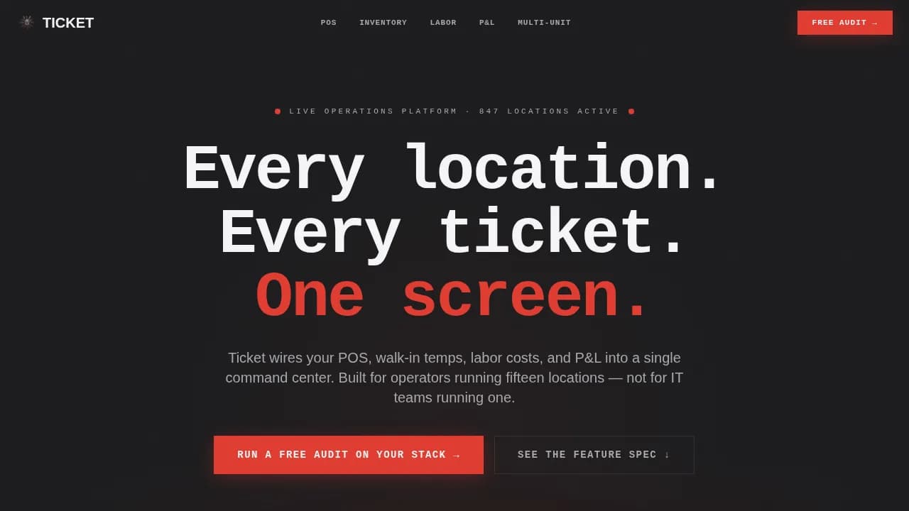 Omnichannel Ticket Restaurant ERP Landing Page Template