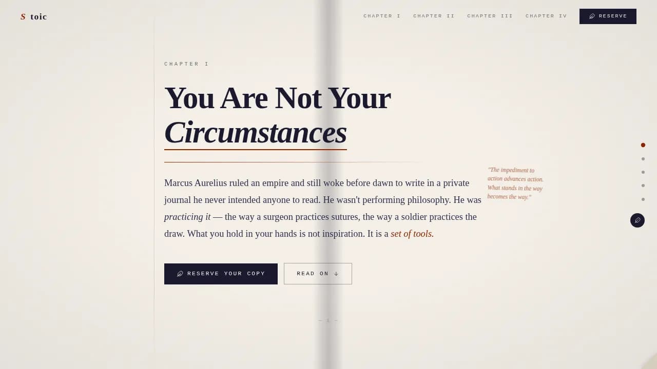 Stoicism Stoic Philosophy Blog Landing Page Template