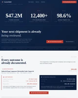 Tariff Customs Compliance Guide Landing Page Template