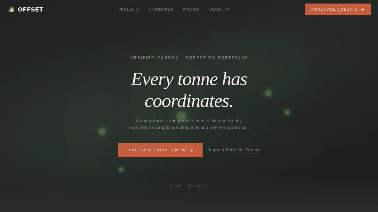 Verified Offset Carbon Brokerage Landing Page Template