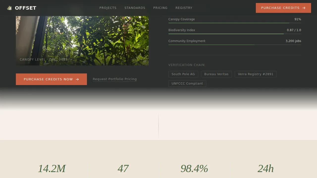 Verified Offset Carbon Brokerage Landing Page Template