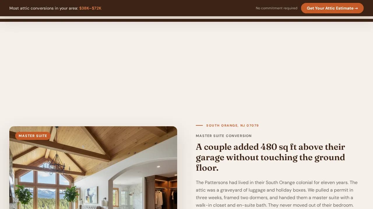 Loft Attic Remodeling Contractor Landing Page Template