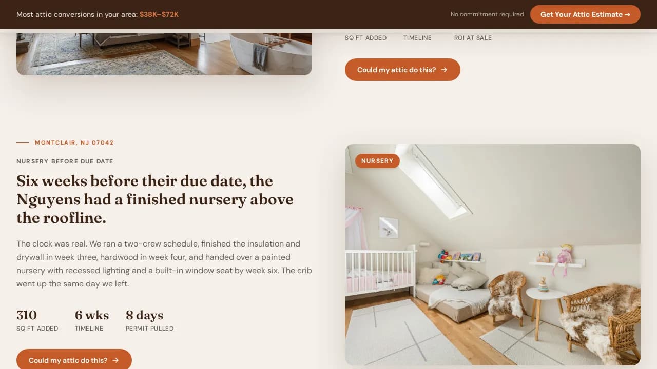 Loft Attic Remodeling Contractor Landing Page Template