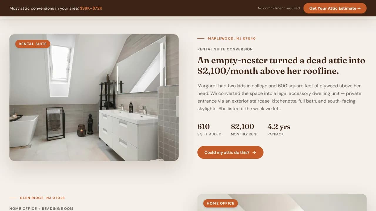 Loft Attic Remodeling Contractor Landing Page Template