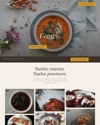 Feast Chinese Cuisine Tasting Landing Page Template