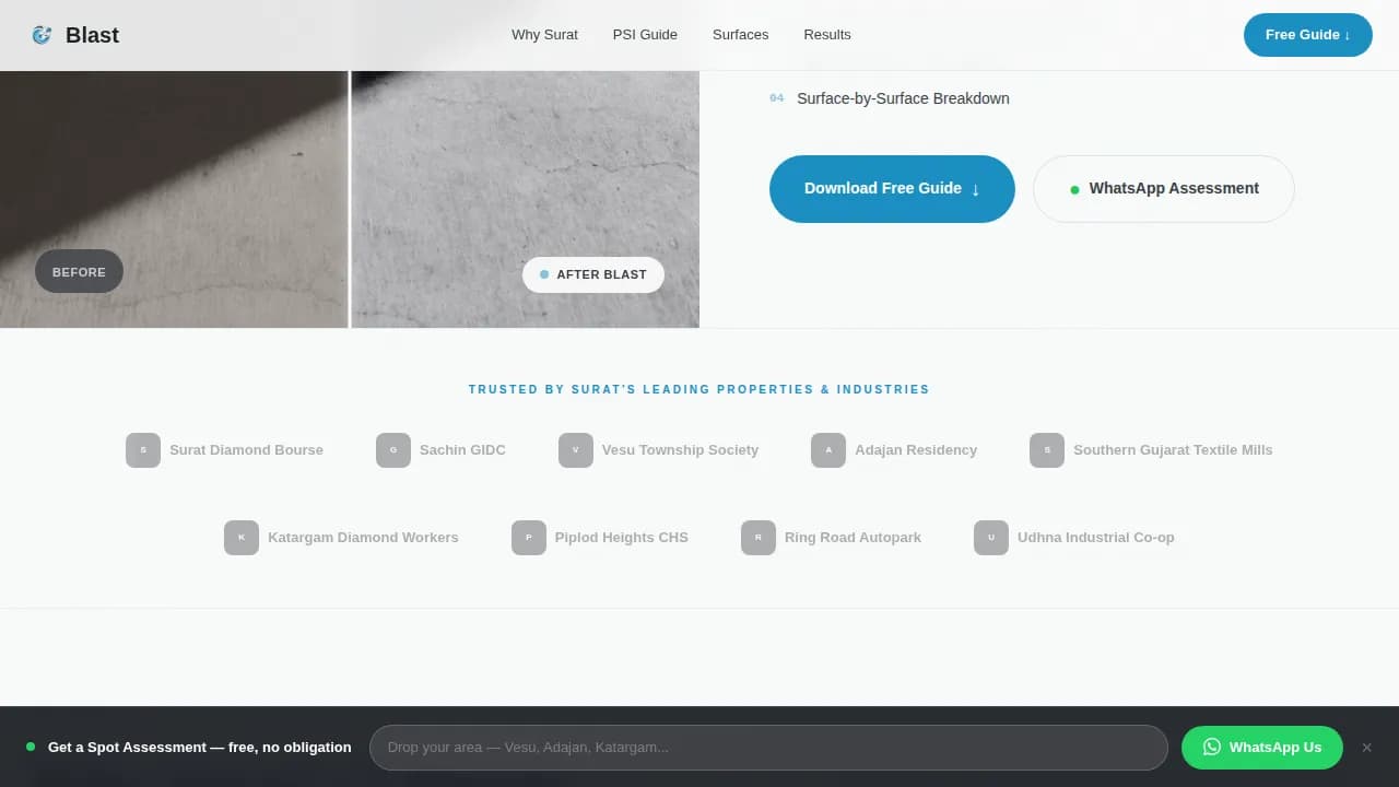 Blast Pressure Washing Guide Landing Page Template
