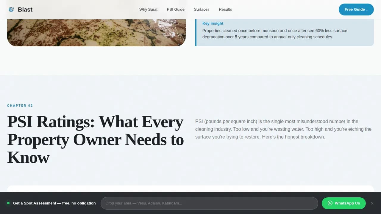 Blast Pressure Washing Guide Landing Page Template