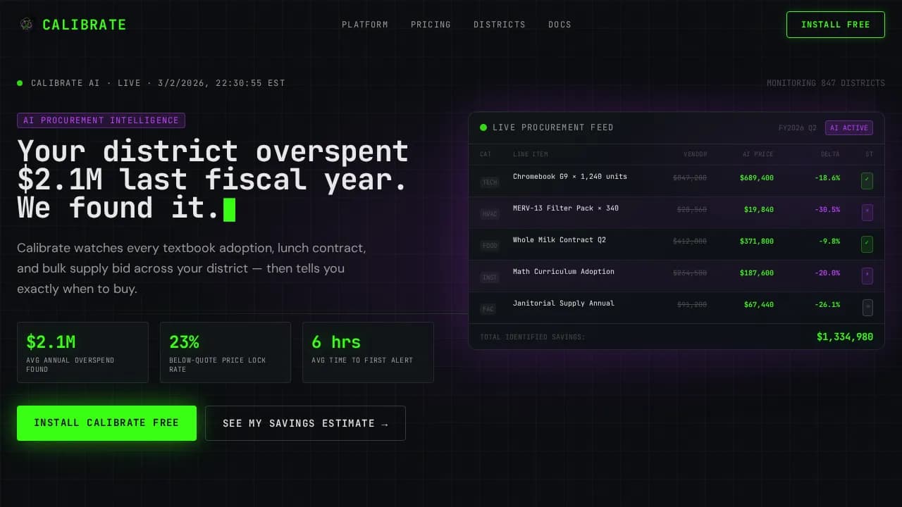 Optimize — Intelligent Procurement Platform Landing Page Template