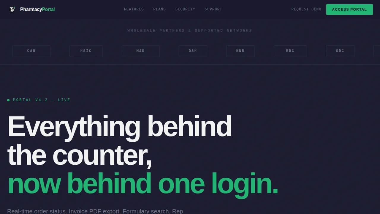 Access — Trusted Pharmacy Platform Landing Page Template