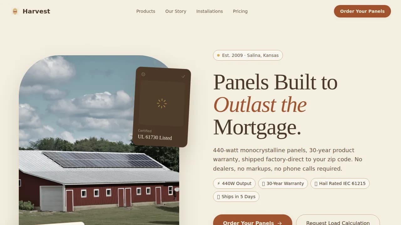 Solar & Wind Energy Pricing Website Template